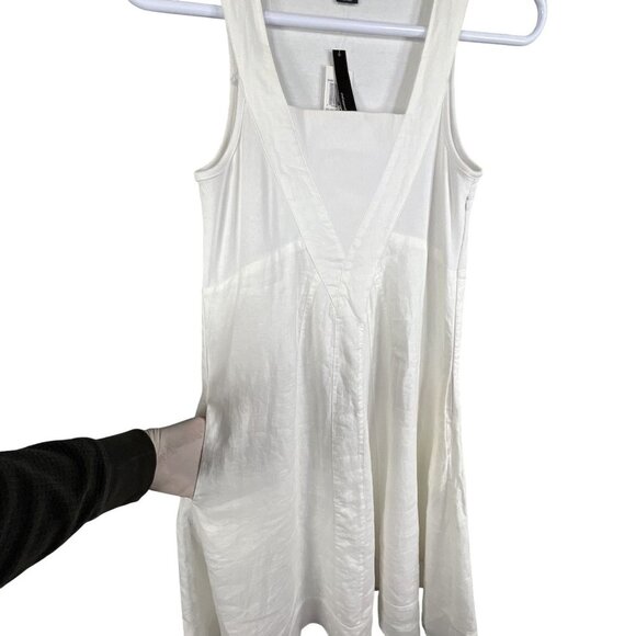 NWT Chelsea & Theodore Womens S Linen Babydoll Dress Sleeveless Pockets Beachy - Picture 7 of 16